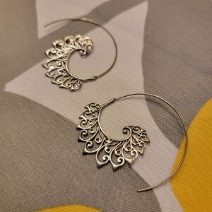 Gild White Brass Hoop Earrings/Hangers